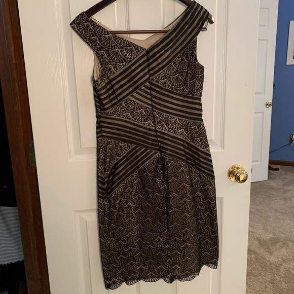 Black Dress with Nude Underlay - Picture 2 of 3